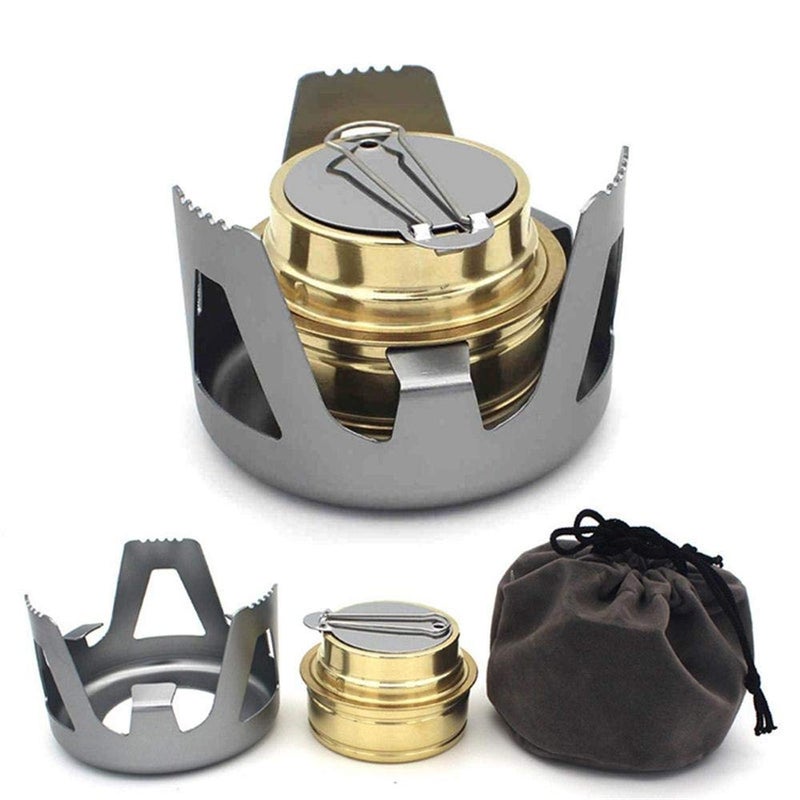 Keweis Portable Outdoor Mini Alcohol Stove Burner Ultralight Camping Cookware Set for Outdoor Camping, Hiking, Backpacking, Picnic - Image 1